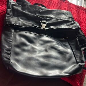Italian Shoemakers Black Leather Bag